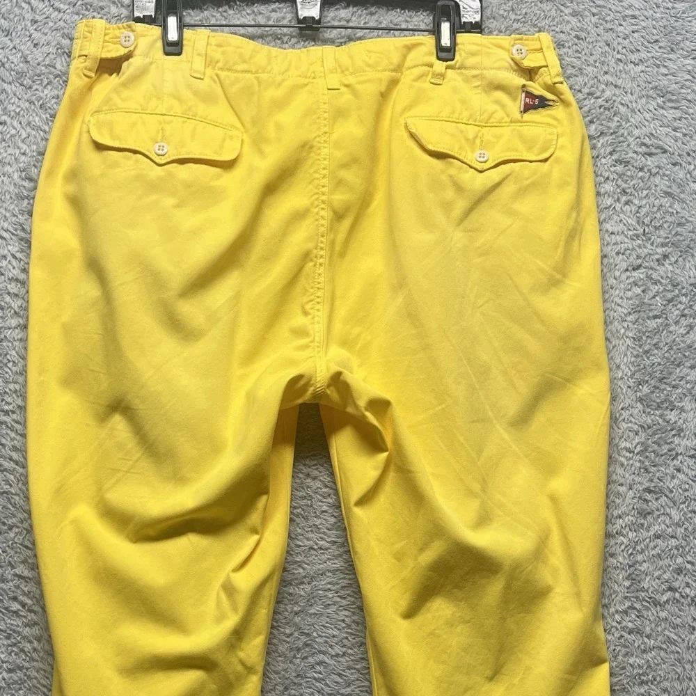 Polo Ralph Lauren RL-5 Chino Pants Mens 40x32 Yellow Adjustable Casual Golf
